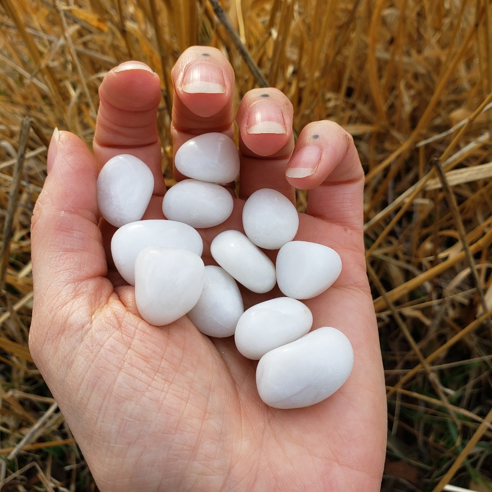 White Snow Quartz Tumbled Stones